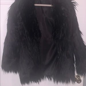 Black Faux Fur Coat